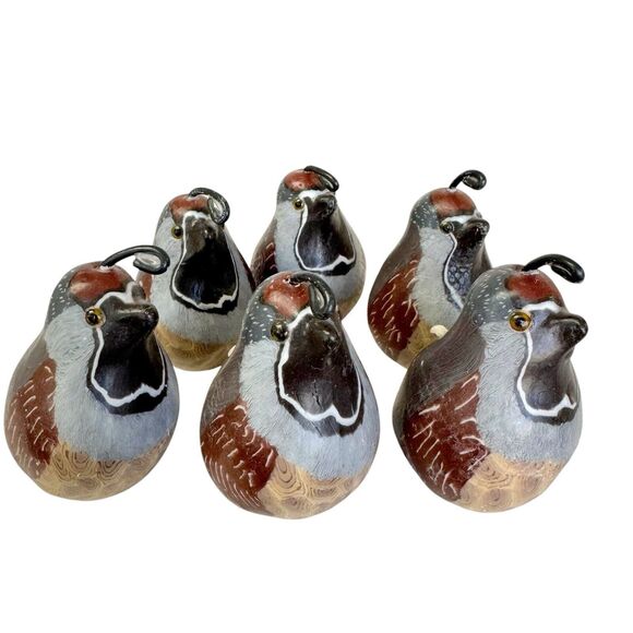 San Francisco Candle Company Handmade Mini Quail Birds Candles Set Of 6 New RARE - Picture 1 of 10